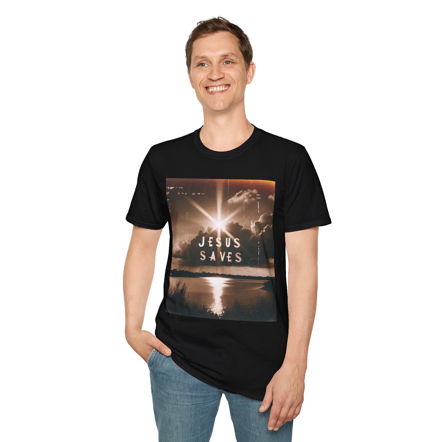 Jesus Saves Unisex Softstyle T-Shirt - Faith-Inspired Casual Wear